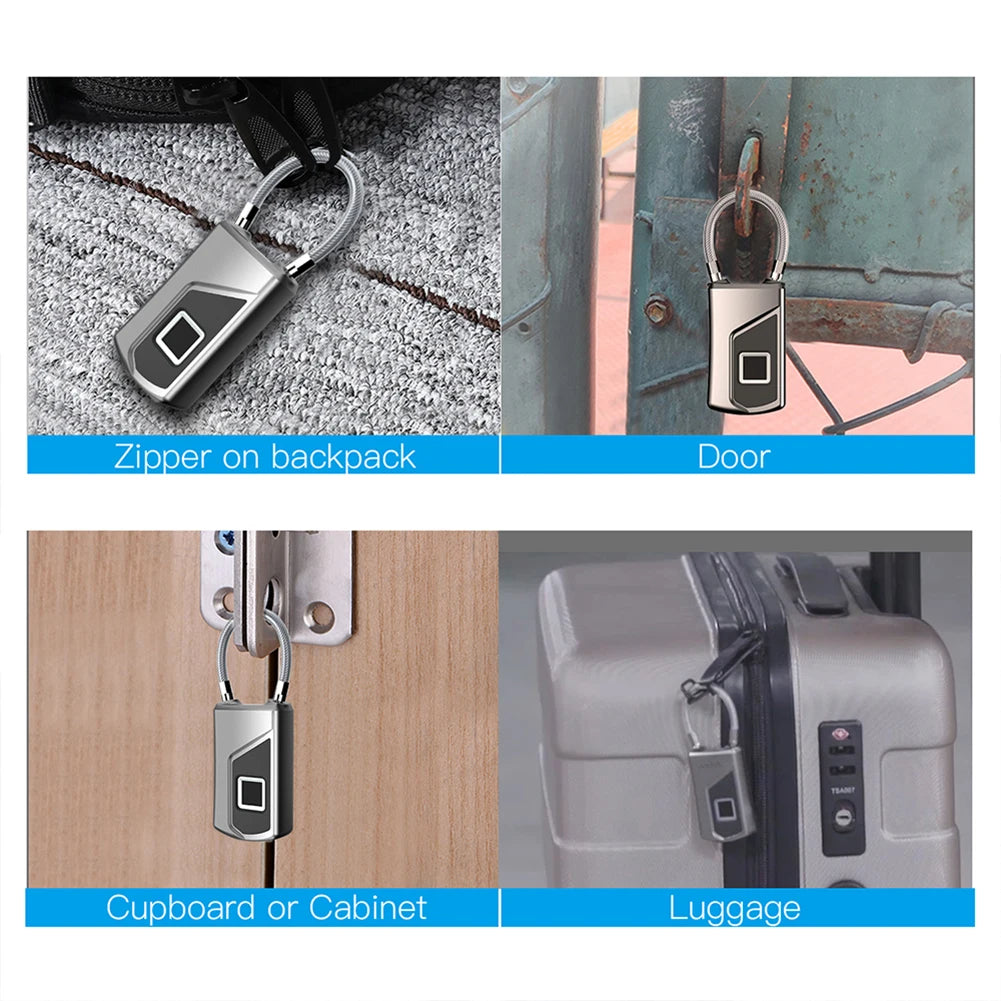 Portable Fingerprint Padlock Keyless Waterproof