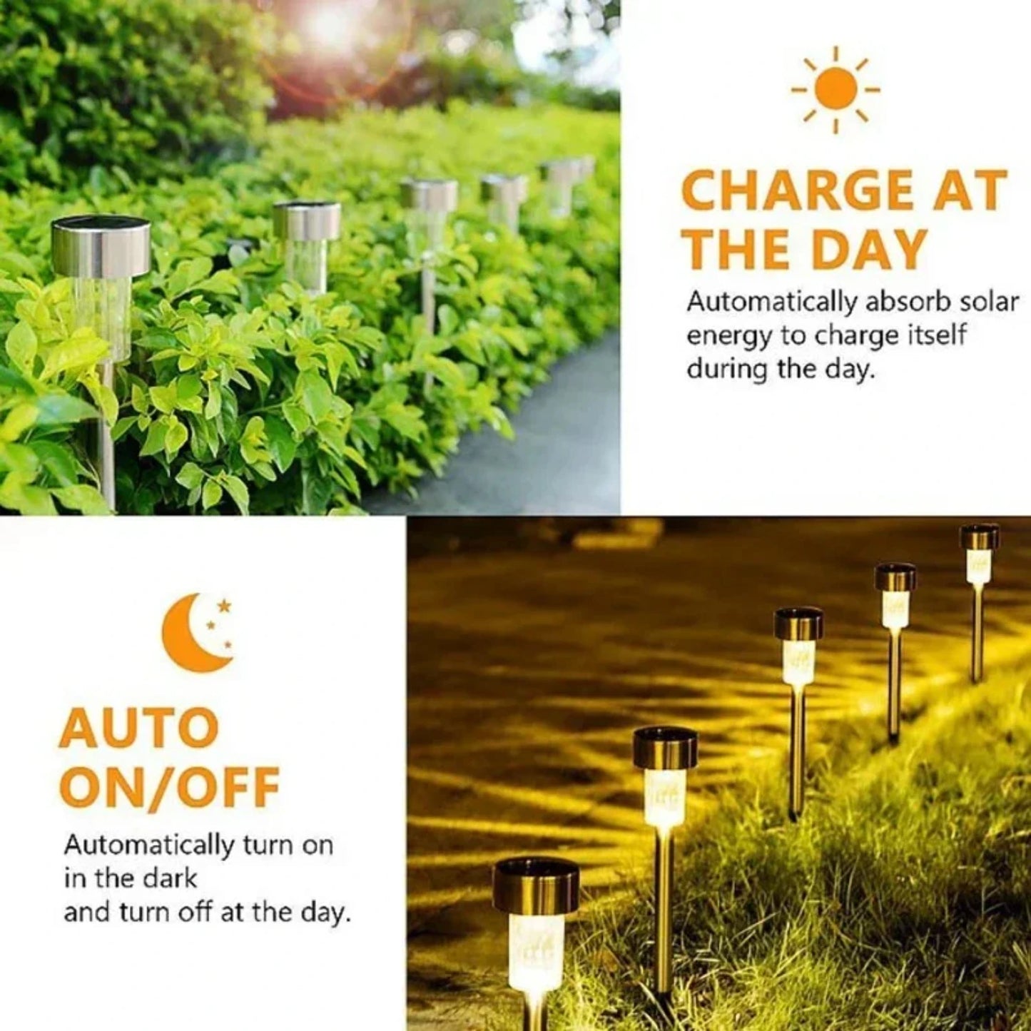 Garden Lamp Solar Powered Waterproof Landscape Path