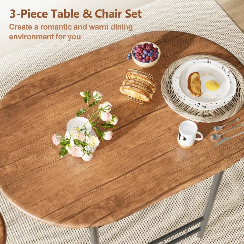 3 Pieces Dining Set Breakfast Table Set