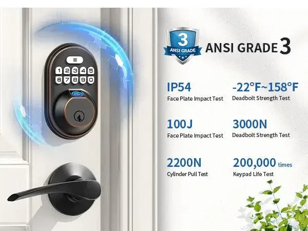 Smart Fingerprint Door Lock, Veise RZ02A Keyless Entry