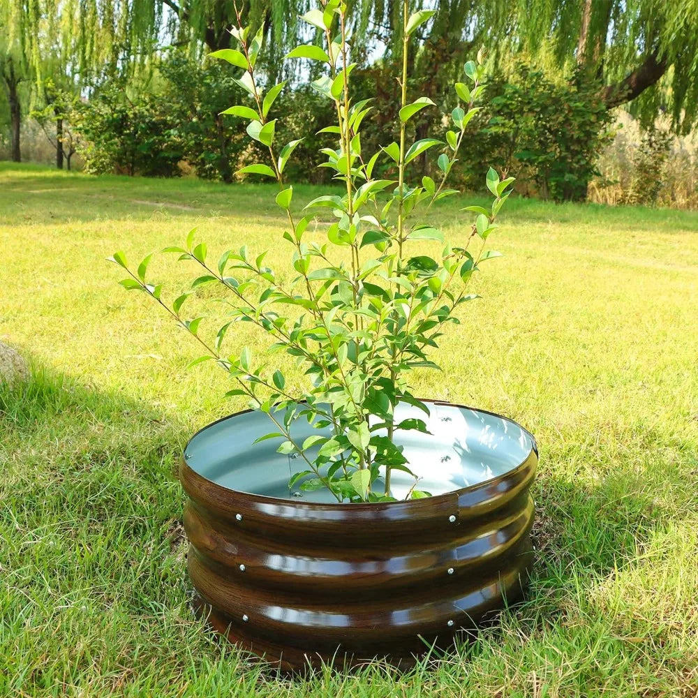 SnugNiture 3 Pcs 2x2x1ft Round Galvanized Raised Garden Bed