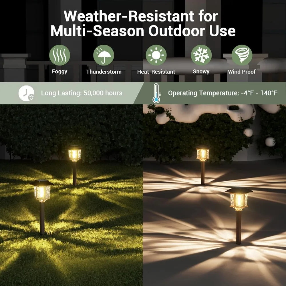 Solar Outdoor Garden Lights with Metal Glass