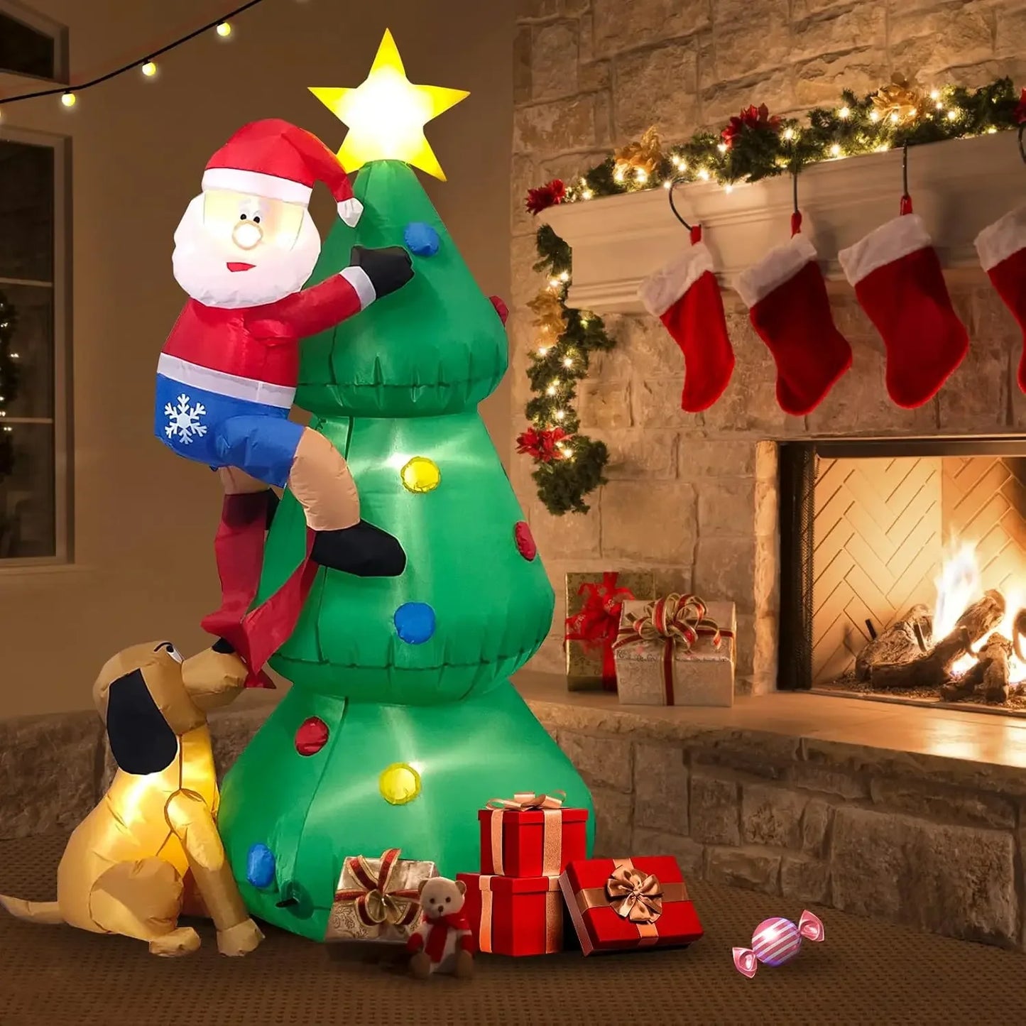 Santa Outdoor Claus with Gift Bag, Inflatables