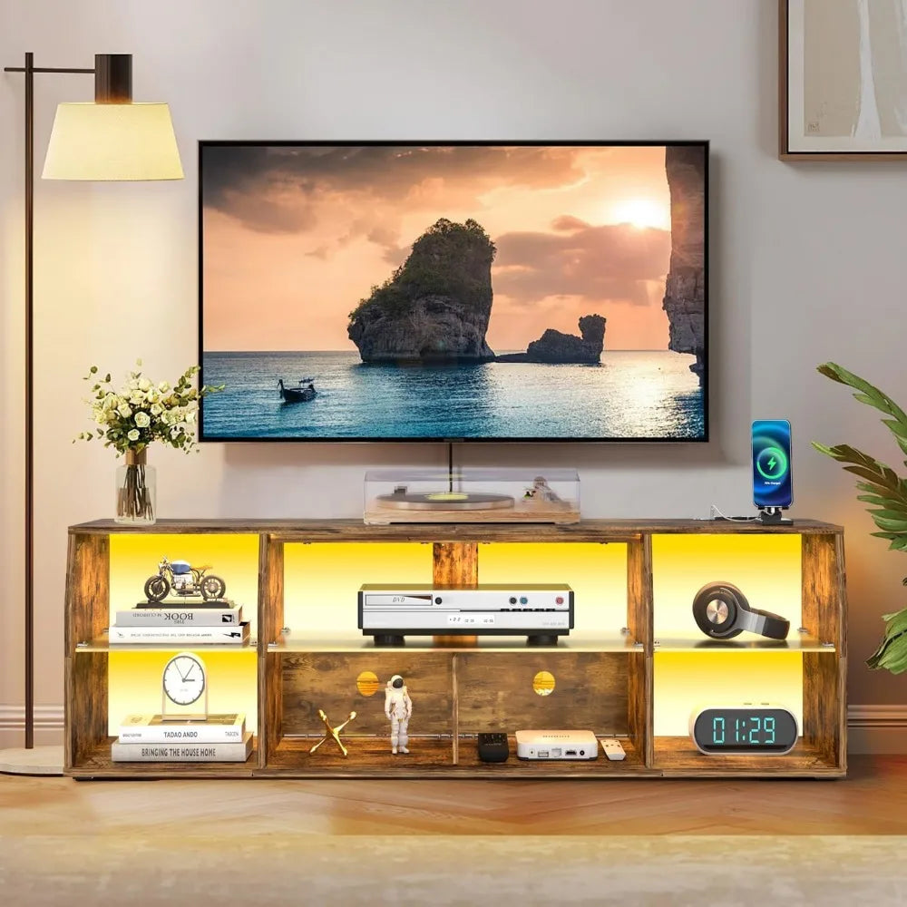 LED Gaming TV Stand with Power Outlets