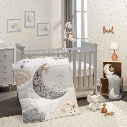 3-Piece Celestial Nursery Baby Crib Bedding Set