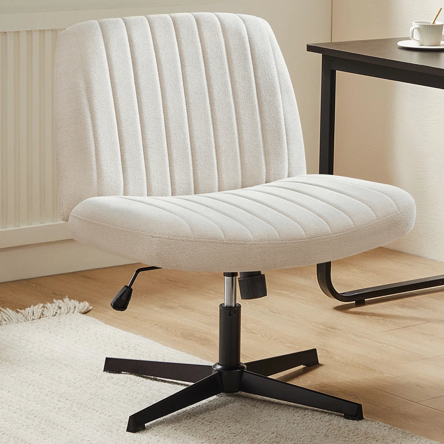 Armless Wide Desk Chair with Dual-Purpose Base