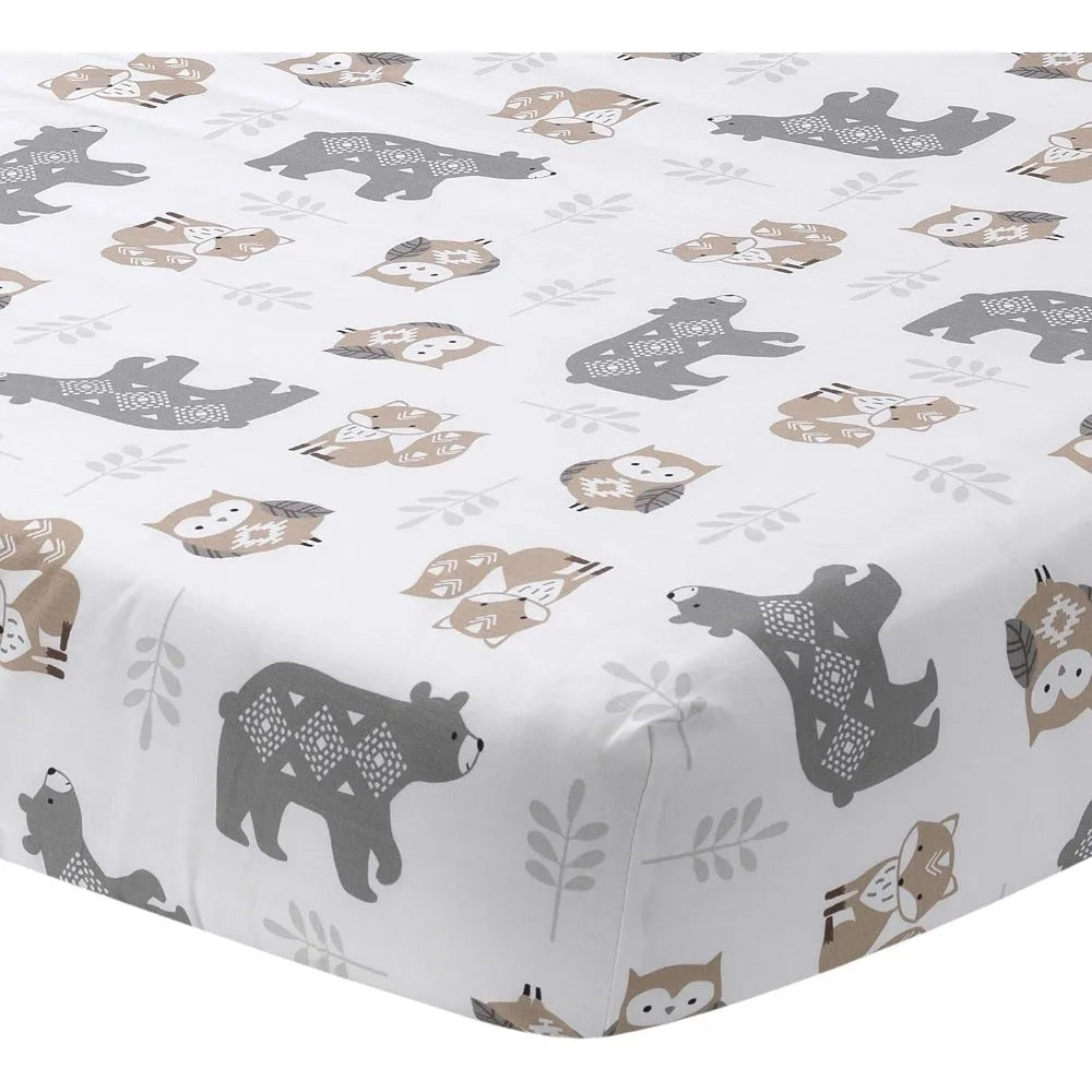 Animal Nursery 5-Piece Baby Crib Bedding Set - Gray