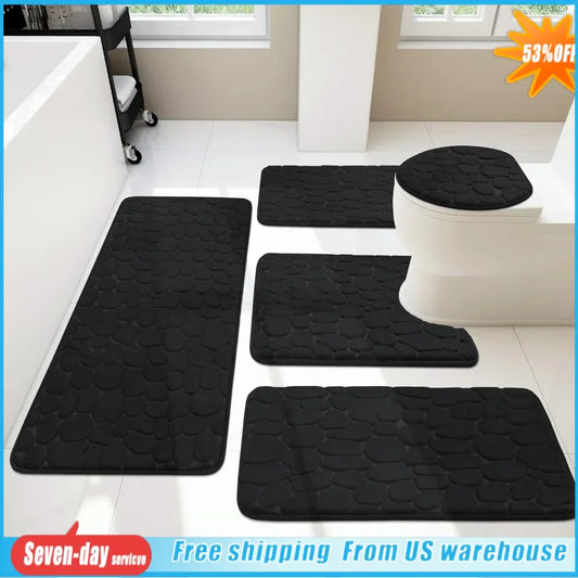 5 Piece Memory Foam Bathroom Mats Set