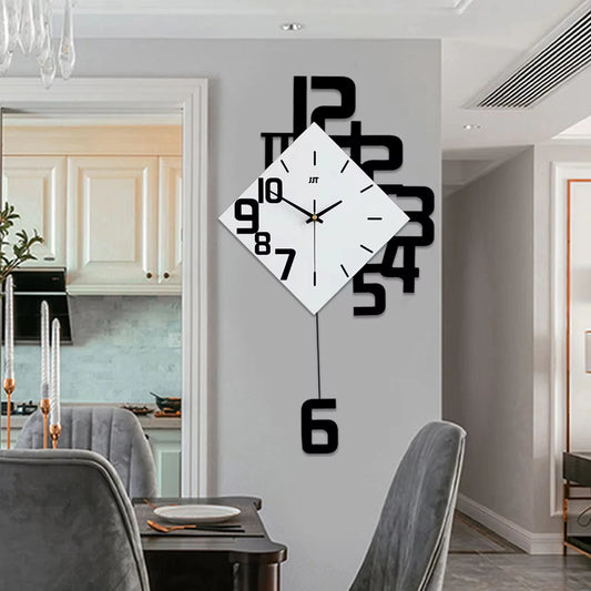 Black and White Battery Operated Wall Clock