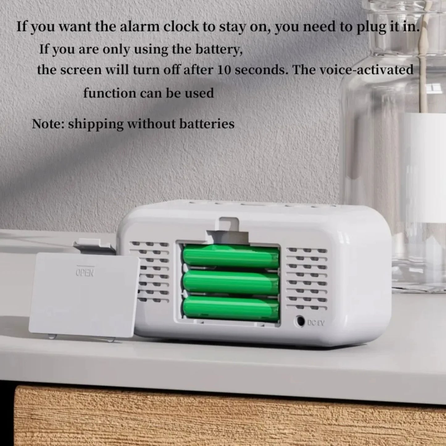 Voice Control  Alarm Clock Plug-In Electronic Digital Clock