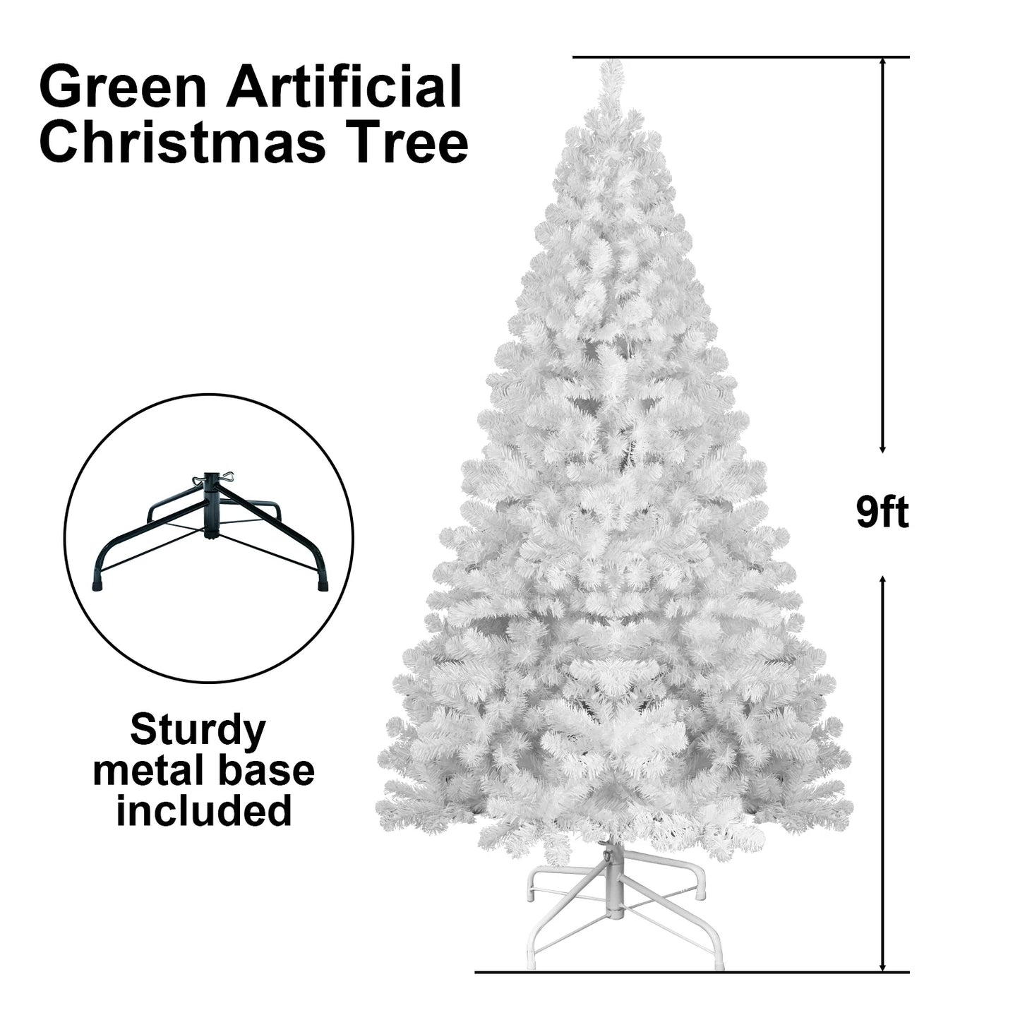 Artificial Christmas Tree PVC with Sturdy Metal Stand Base