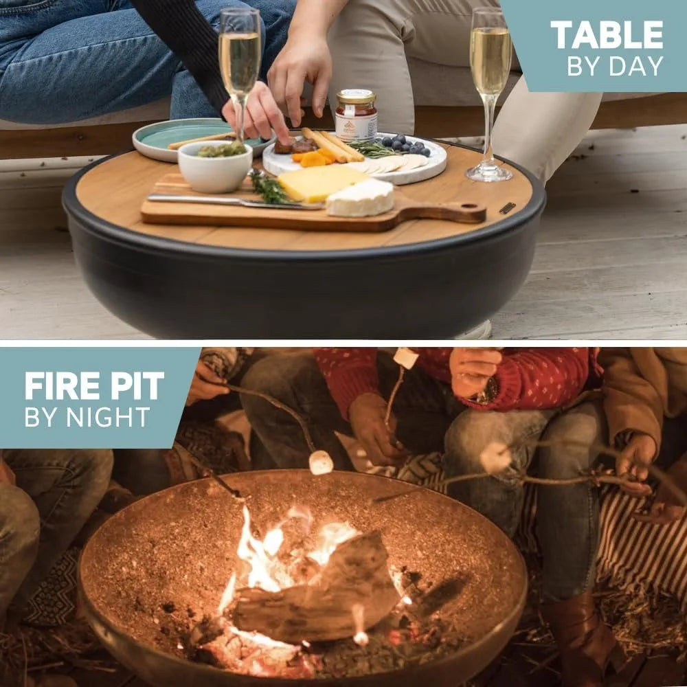 24 Inch Cast Iron, Round Fire Pit Table