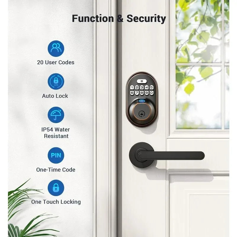 Smart Fingerprint Door Lock, Veise RZ02A Keyless Entry