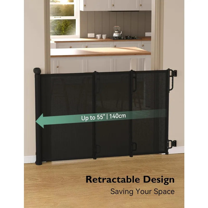 Retractable Mesh Safety Baby Gate for Stairs