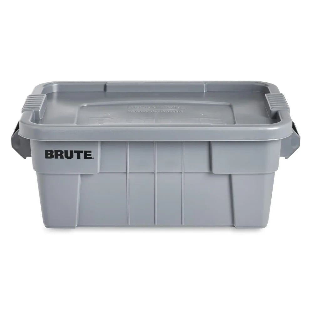 BRUTE Tote Storage Bin with Lid, 14-Gallon, Gray