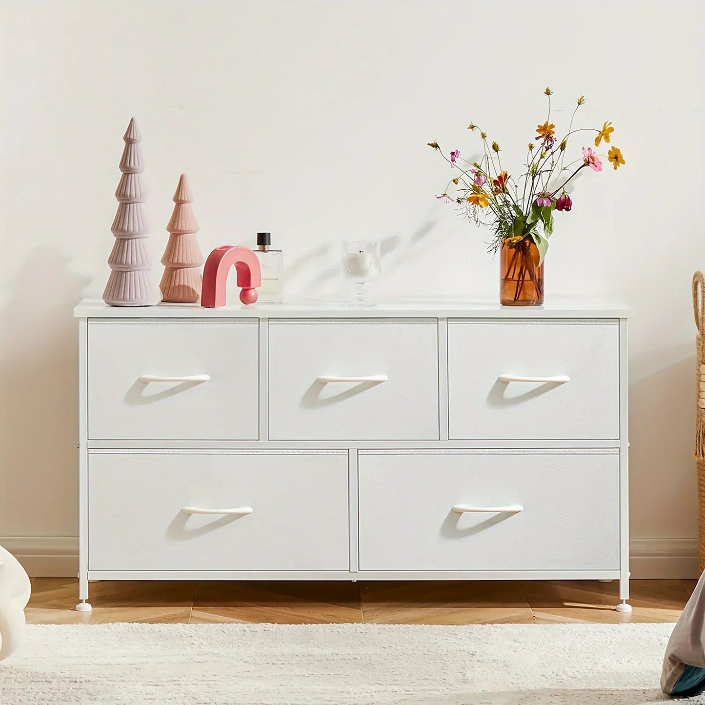 Bedroom Vanity Unit With 5 Fabric Drawers