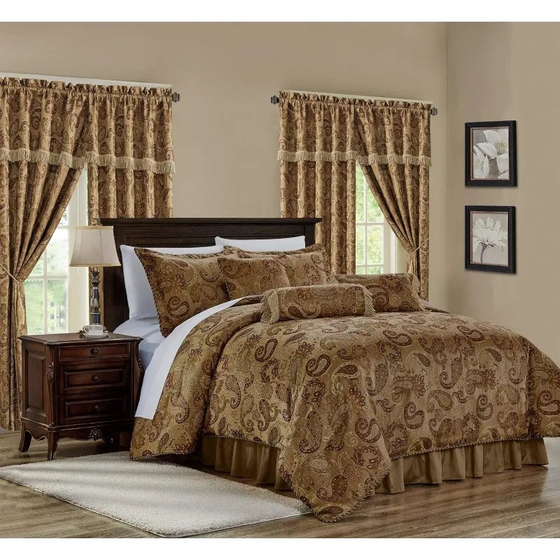 7-Piece Queen Jacquard Comforter Set