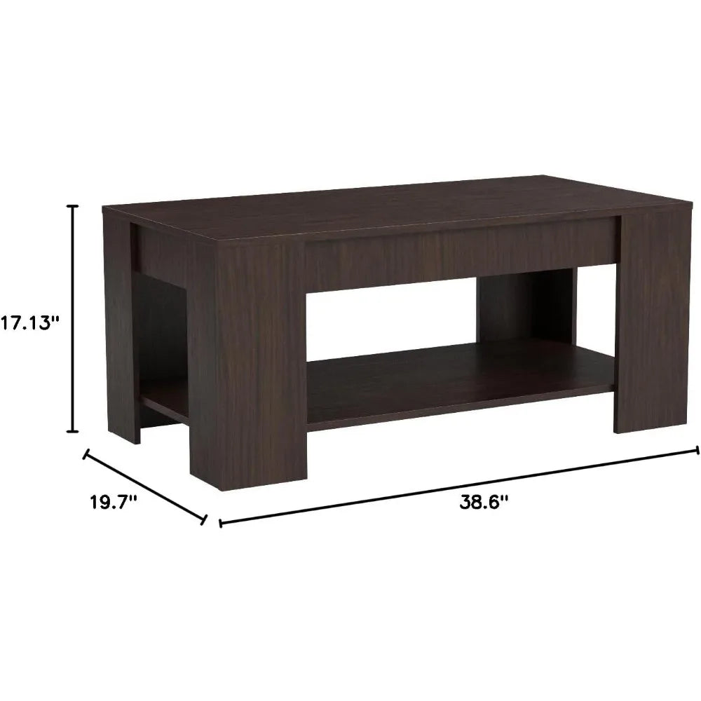 Modern Lift Top Coffee Table w/Hidden Compartment