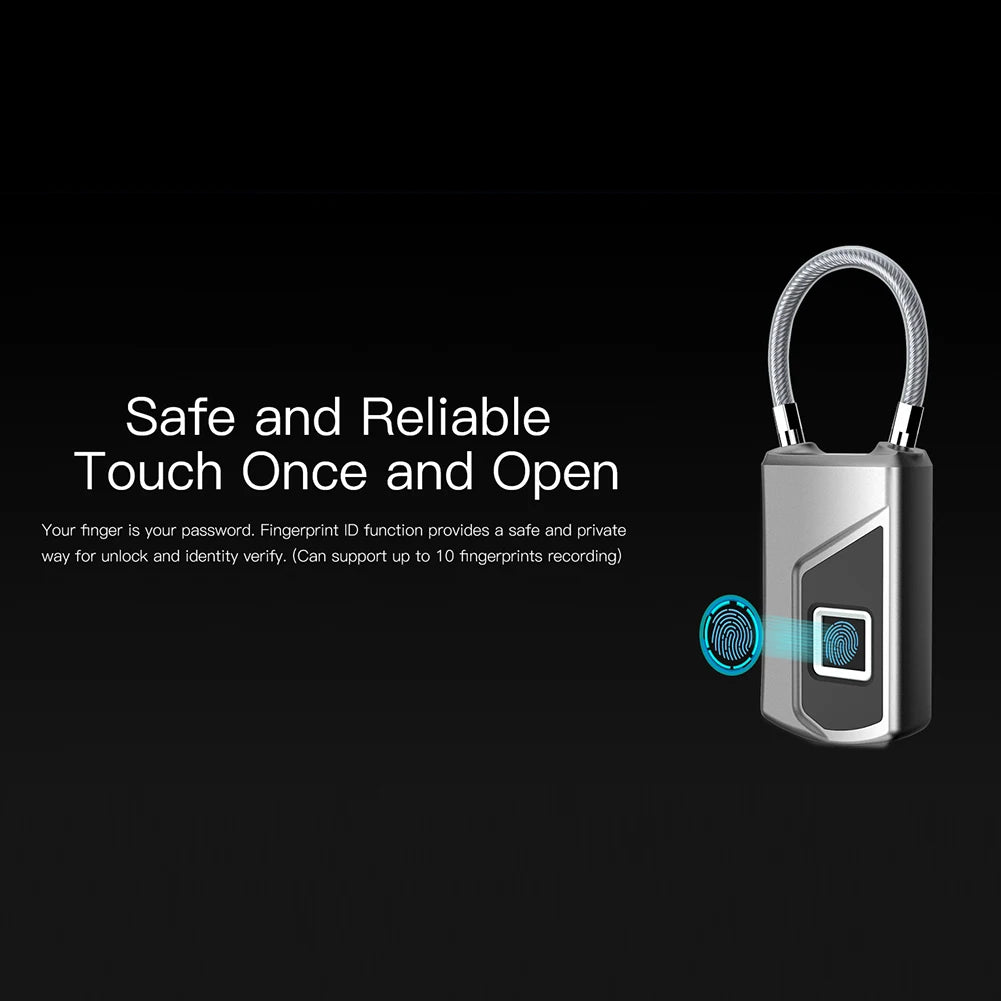 Portable Fingerprint Padlock Keyless Waterproof