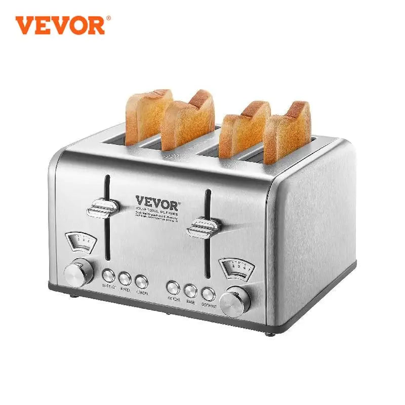 VEVOR Retro Stainless Steel Toaster 4 Slice