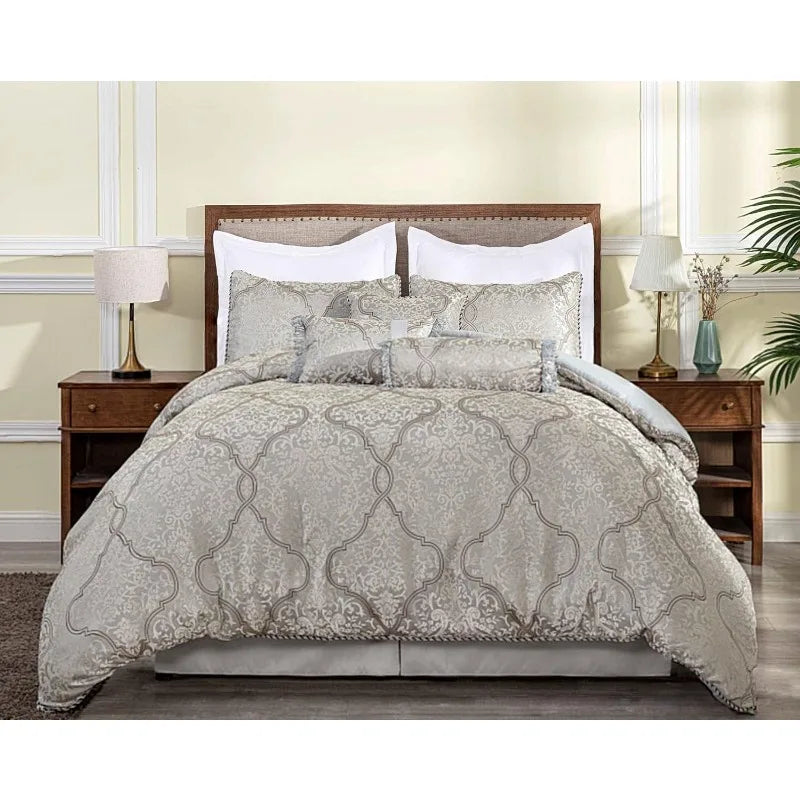 7-Piece Queen Jacquard Comforter Set