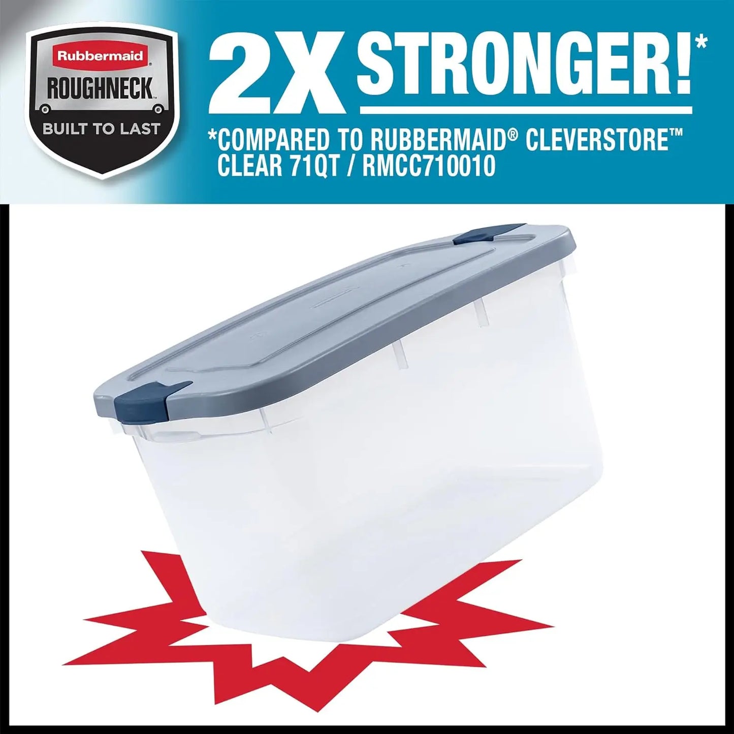 Clear 66 Qt/16.5 Gal Storage Containers, Pack of 4