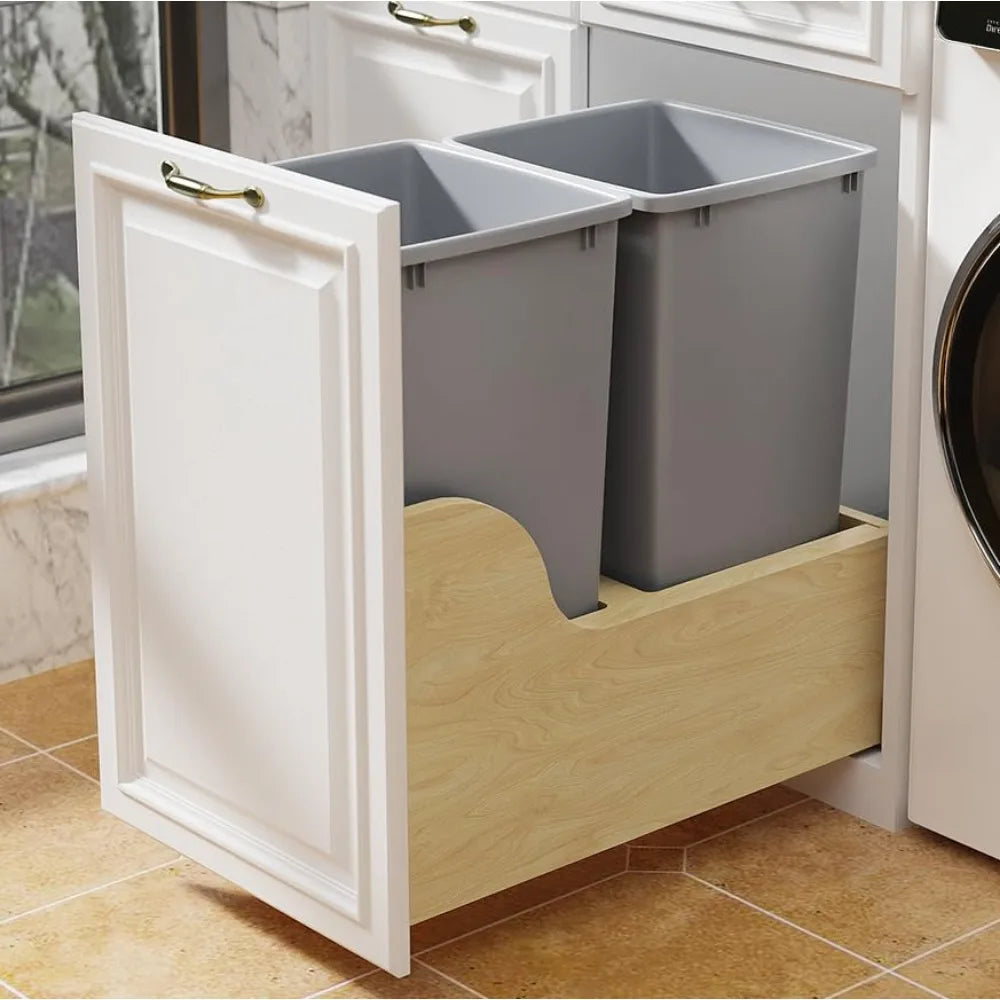 Double 35-Quart Pull Out Trash Can Under Cabinet