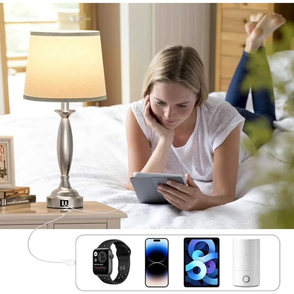 Touch Control 3-Way Dimmable Nightstand Lamps