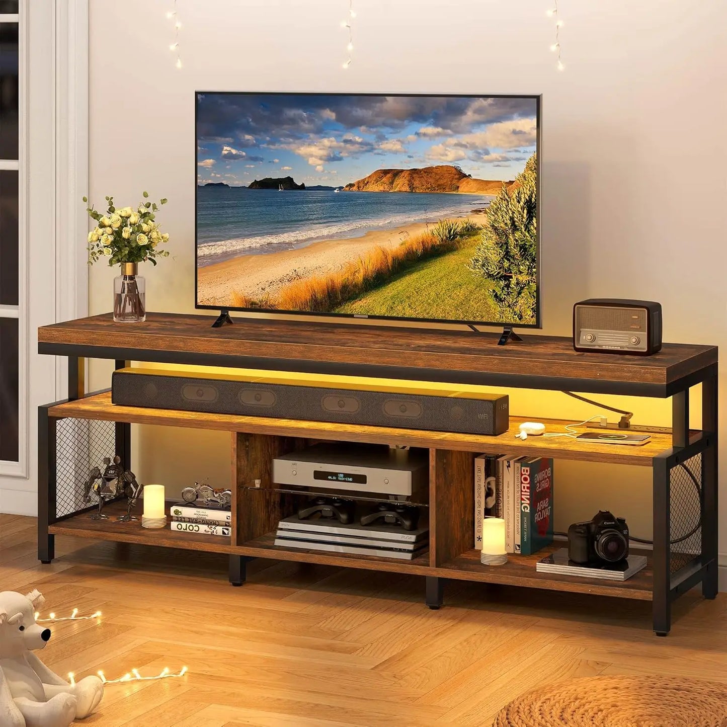 LED Television Stands w/Power Outlets for 70/65 inch