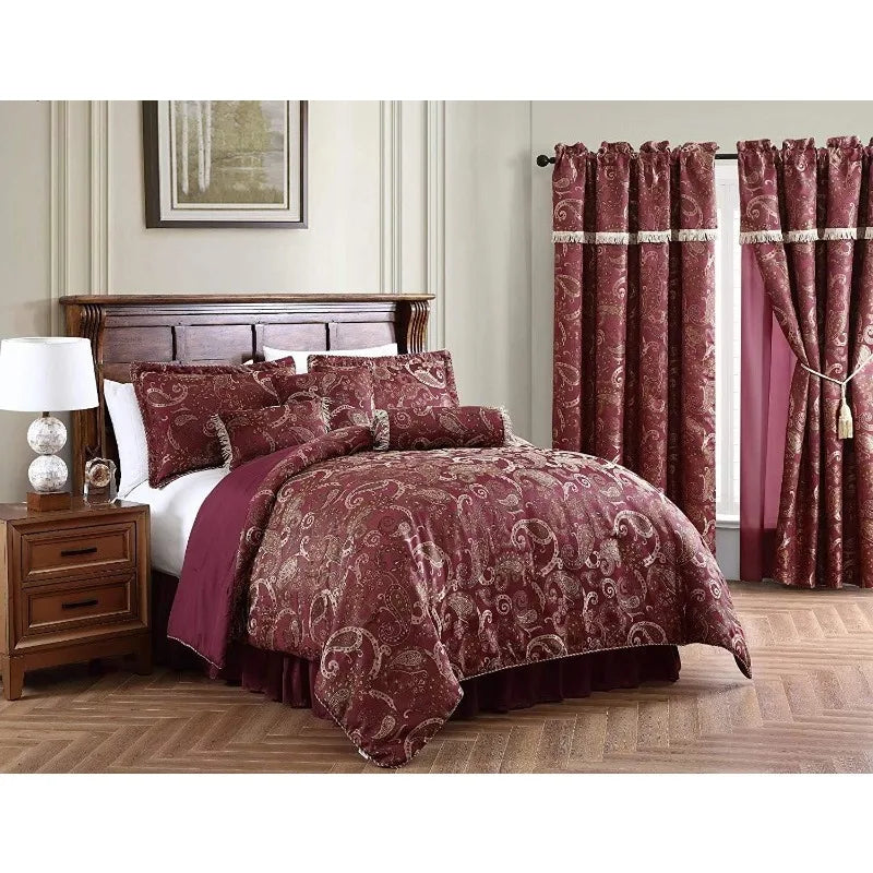 7-Piece Queen Jacquard Comforter Set