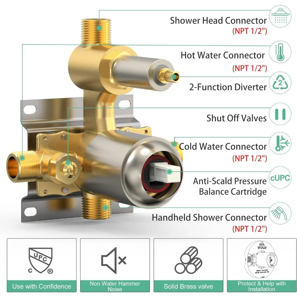 Bathroom Rainfall Shower Set Faucet