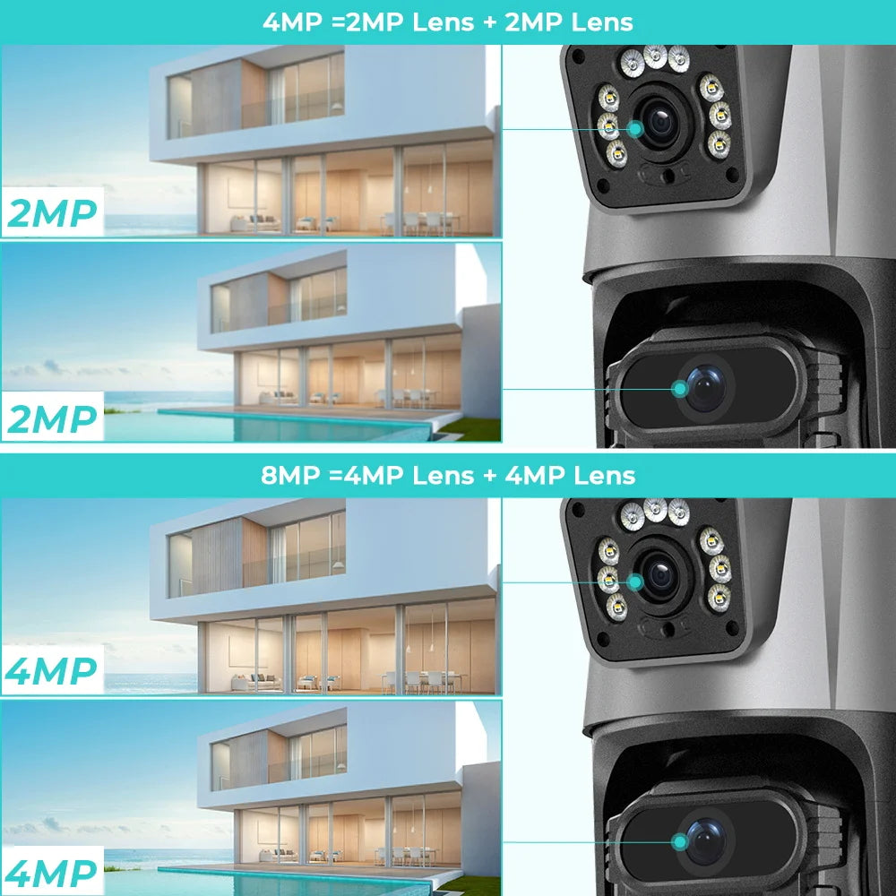 8MP 4K IP Camera WiFi PTZ Dual Lens