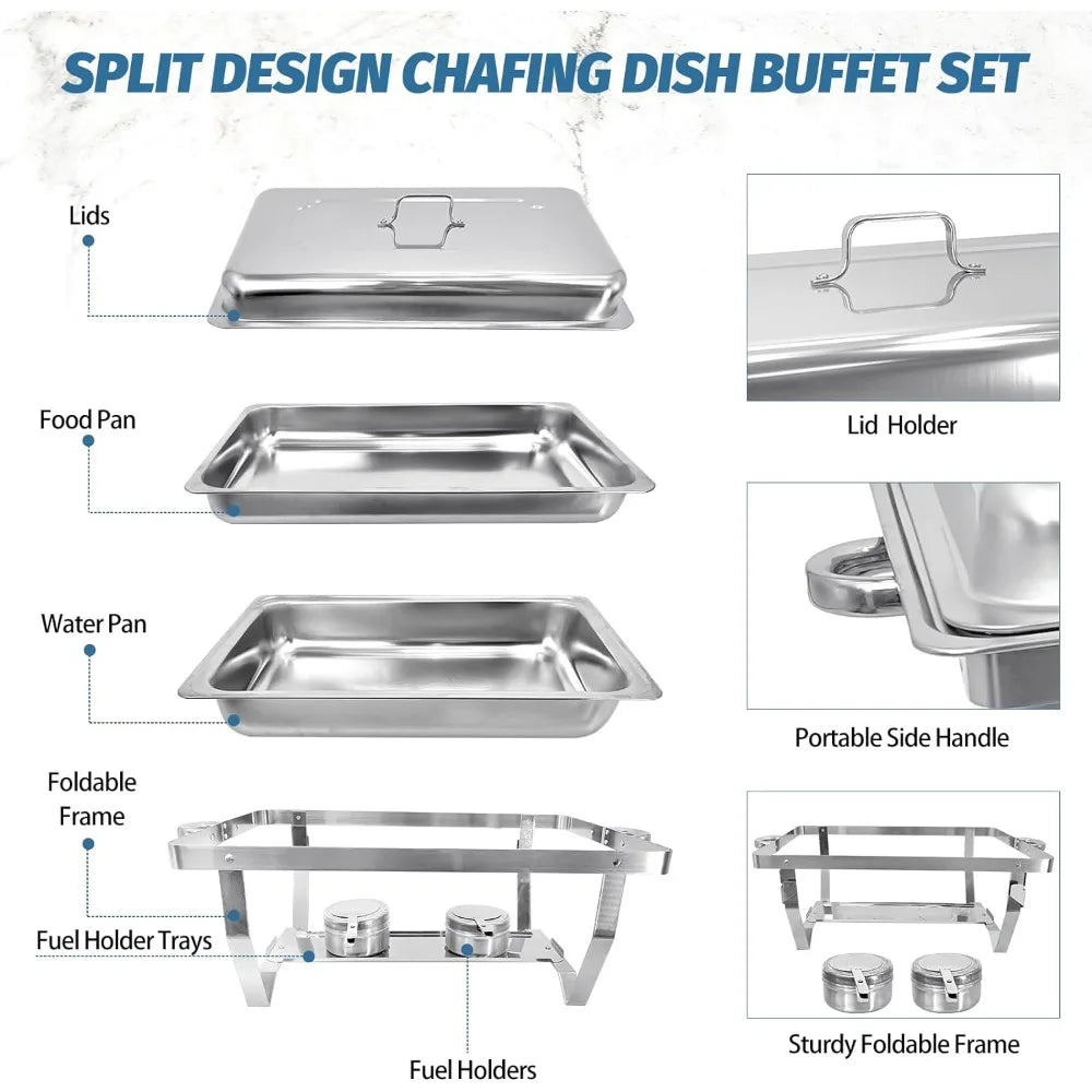 2 Pack Stainless Steel Chafing Dishes