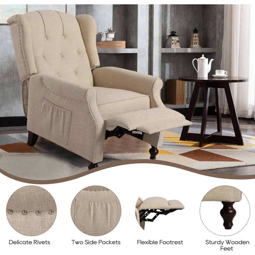 Wingback Recliner Chair with Massage and Heat