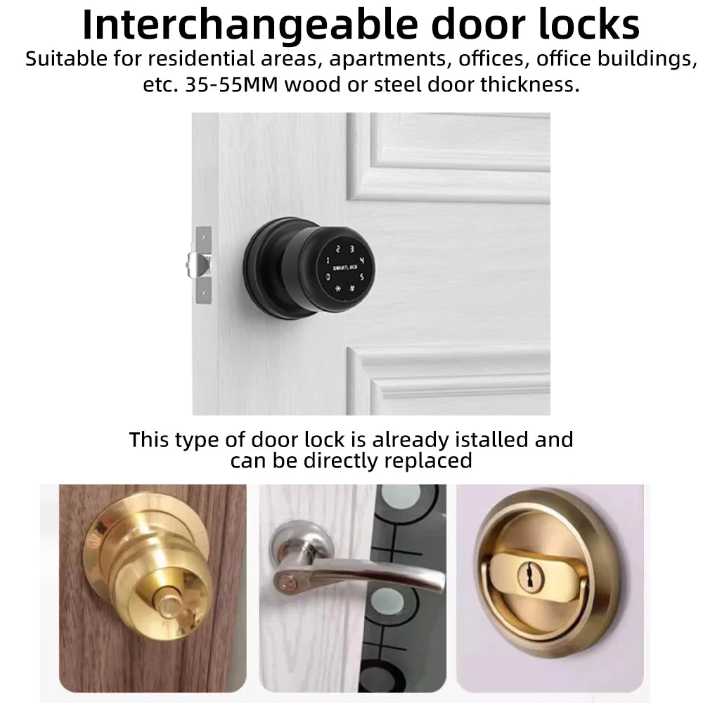 Round Knob Fingerprint Smart Lock