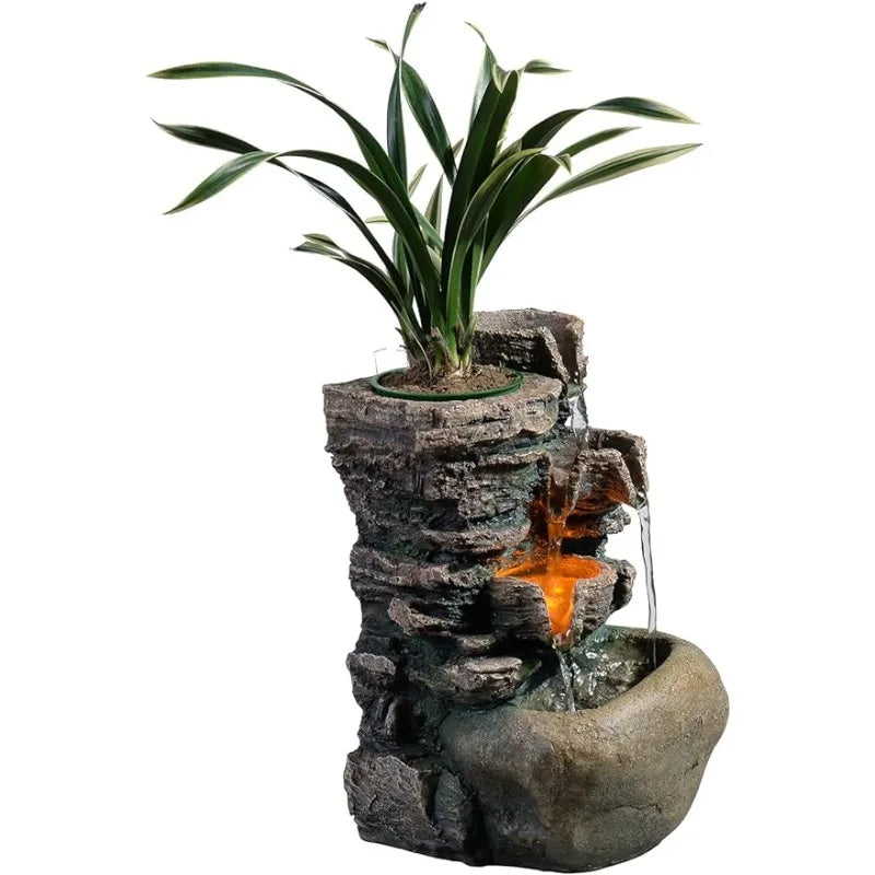 Indoor Fountain 4-Bowl Rockery Soothing Sound