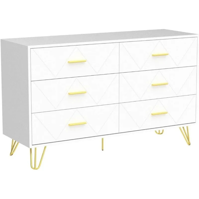 Modern Dresser with Wide Drawers and Metal Handles