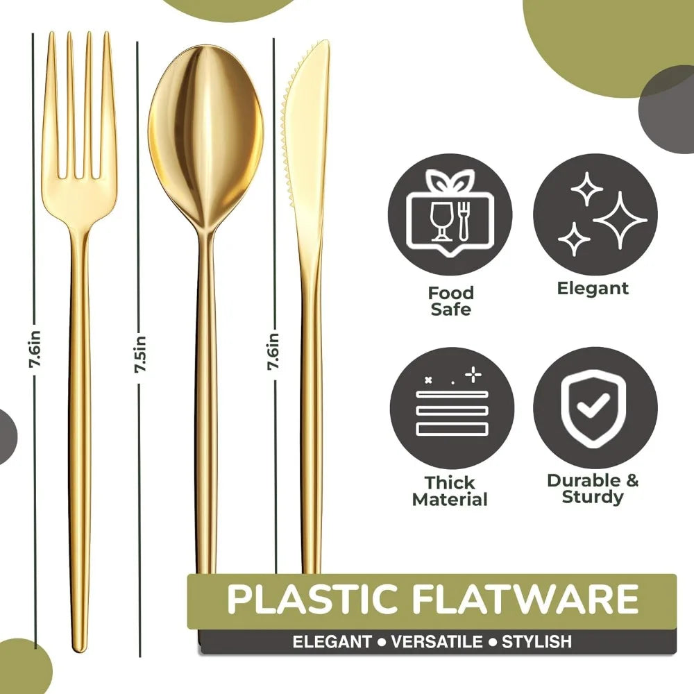 Plastic Forks and Spoons 360 Pack Disposable Silverware Set