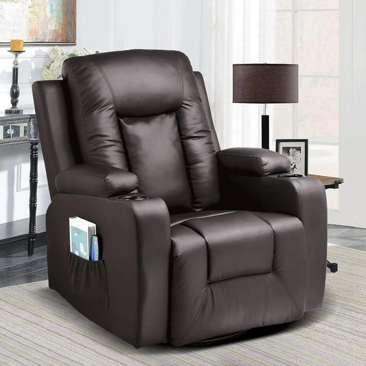 PU Leather Rocker with Heated Massage