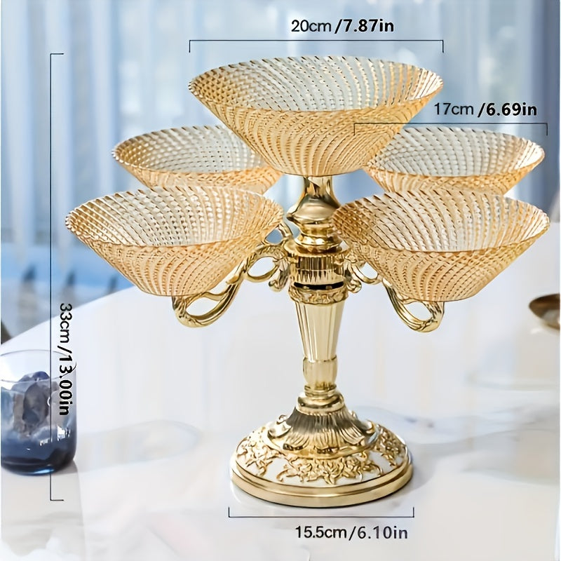 European-Style Luxury Rotating Fruit Basket, High-End Multi-Tier